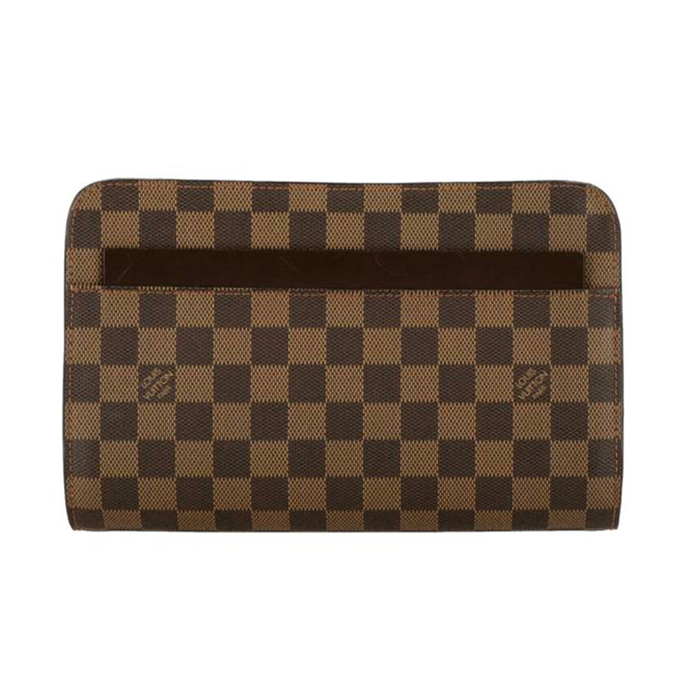 Louis Vuitton Saint Damier Canvas Leather Ebene Brown
